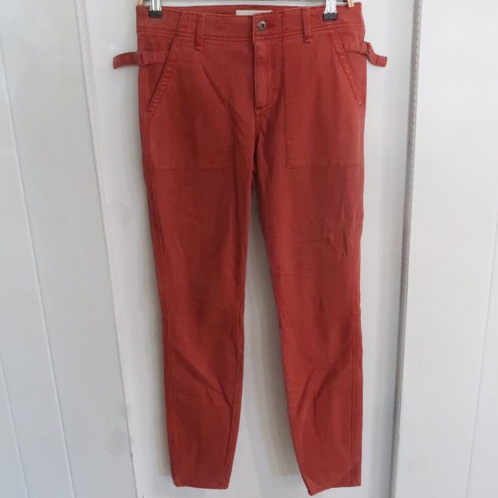 Hei Hei Anthropologie High-Rise Utility Skinny Pants Size 27 Burnt Orange